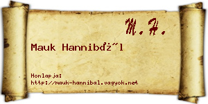 Mauk Hannibál névjegykártya